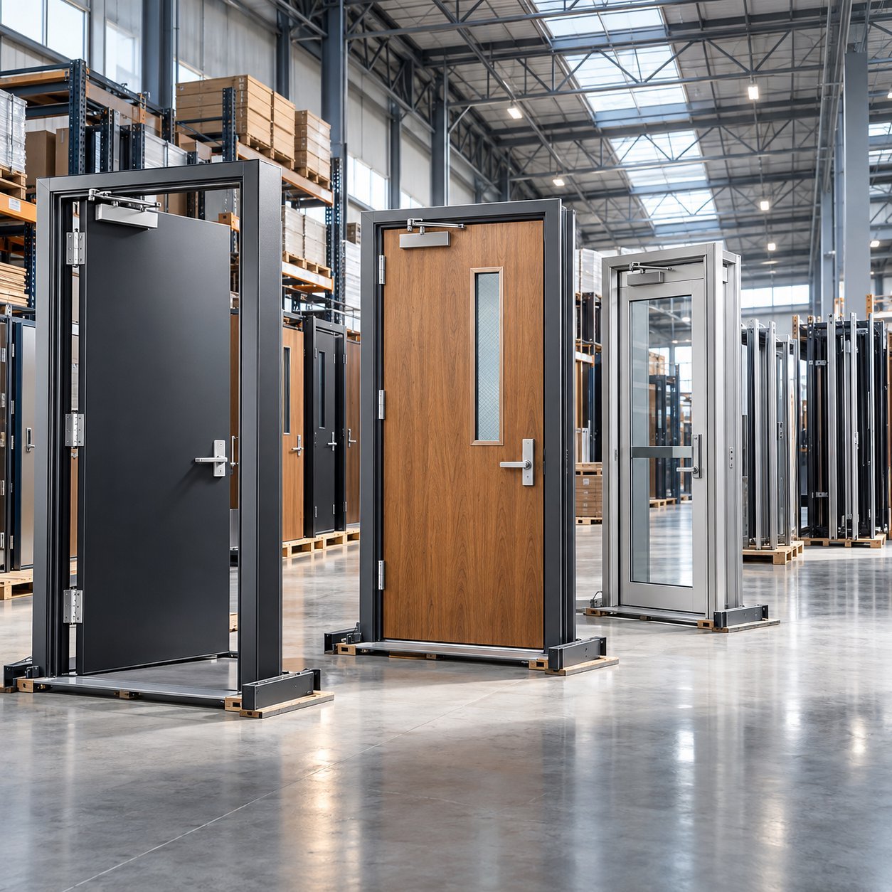 Complete Commercial Hollow Metal Opening Package Staged for Delivery